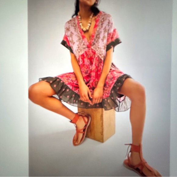 Argeousgor Women’s Bohemian Summer Mini Dress - Picture 3 of 9